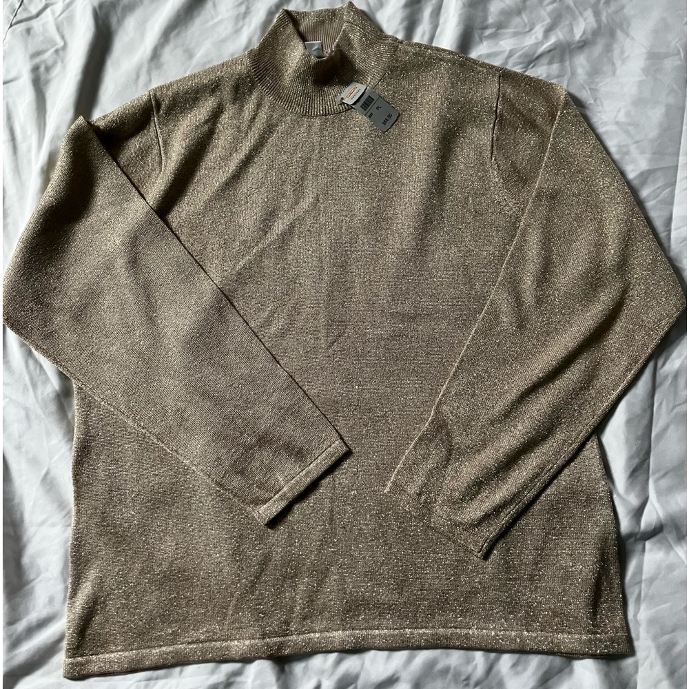 Lightweight knit metallic sweater